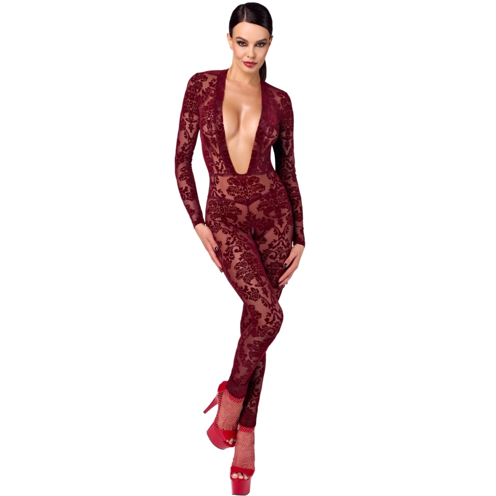 Noir Handmade - Kink Royal Catsuit - Rood/Zwart